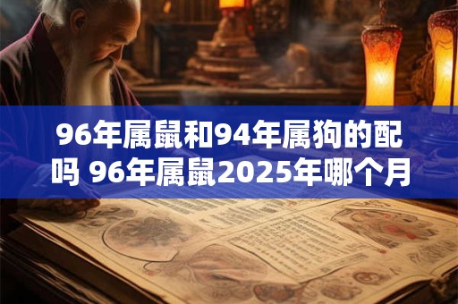 96年属鼠和94年属狗的配吗 96年属鼠2025年哪个月结婚好