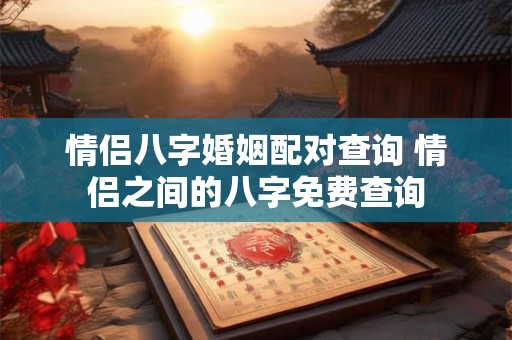 情侣八字婚姻配对查询 情侣之间的八字免费查询