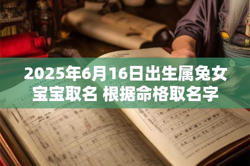 2025年6月16日出生属兔女宝宝取名 根据命格取名字