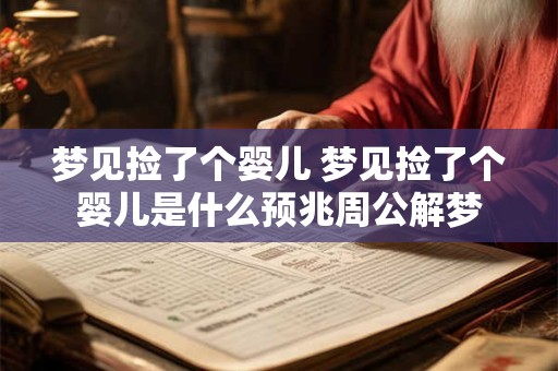 梦见捡了个婴儿 梦见捡了个婴儿是什么预兆周公解梦