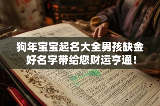 狗年宝宝起名大全男孩缺金 好名字带给您财运亨通！
