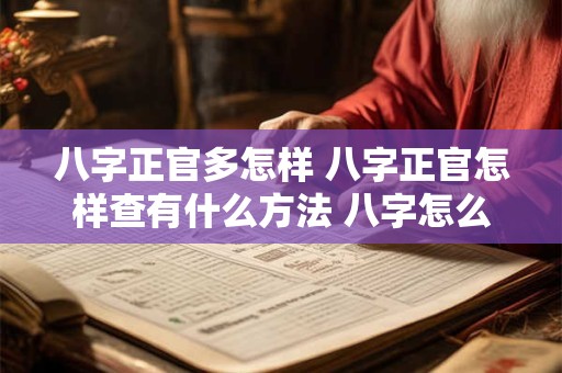 八字正官多怎样 八字正官怎样查有什么方法 八字怎么看正官
