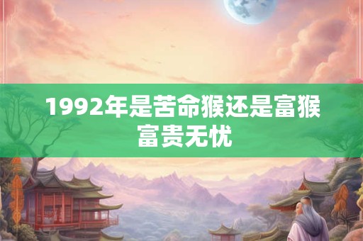 1992年是苦命猴还是富猴 富贵无忧