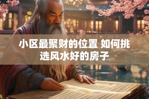 小区最聚财的位置 如何挑选风水好的房子