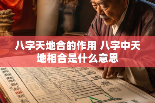 八字天地合的作用 八字中天地相合是什么意思