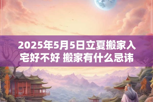 2025年5月5日立夏搬家入宅好不好 搬家有什么忌讳