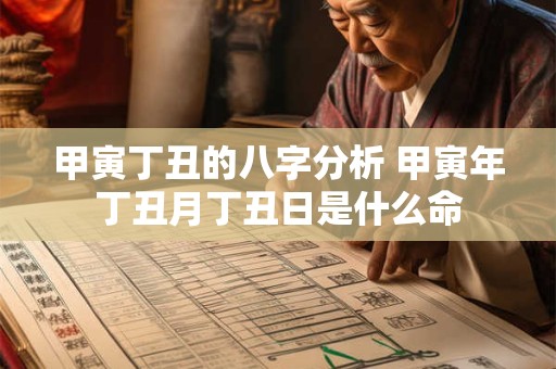 甲寅丁丑的八字分析 甲寅年丁丑月丁丑日是什么命