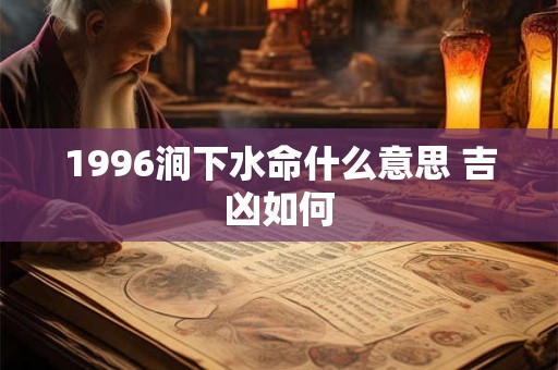 1996涧下水命什么意思 吉凶如何