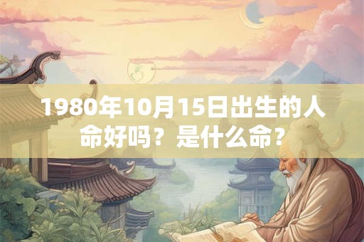 1980年10月15日出生的人命好吗？是什么命？