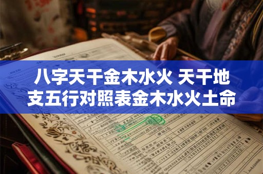 八字天干金木水火 天干地支五行对照表金木水火土命是怎么算的