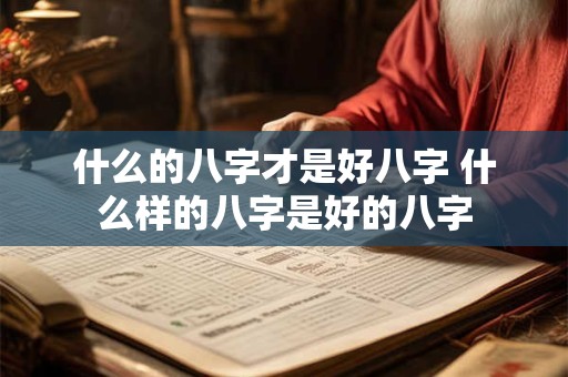 什么的八字才是好八字 什么样的八字是好的八字