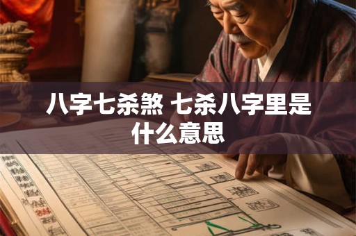 八字七杀煞 七杀八字里是什么意思