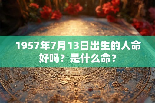1957年7月13日出生的人命好吗？是什么命？