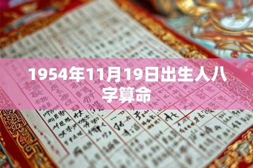 1954年11月19日出生人八字算命