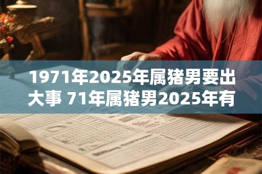1971年2025年属猪男要出大事 71年属猪男2025年有什么大事