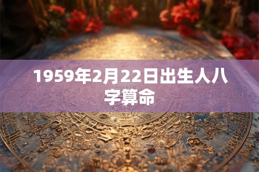 1959年2月22日出生人八字算命 1959年2月22日出生人八字算命