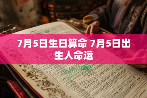 7月5日生日算命 7月5日出生人命运