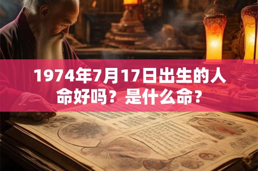 1974年7月17日出生的人命好吗？是什么命？