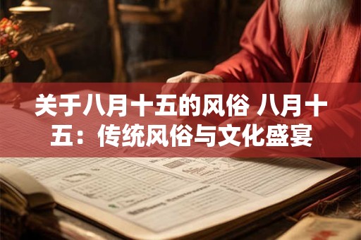关于八月十五的风俗 八月十五：传统风俗与文化盛宴