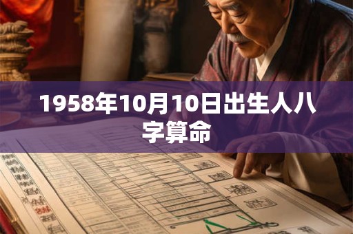 1958年10月10日出生人八字算命