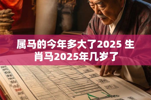 属马的今年多大了2025 生肖马2025年几岁了