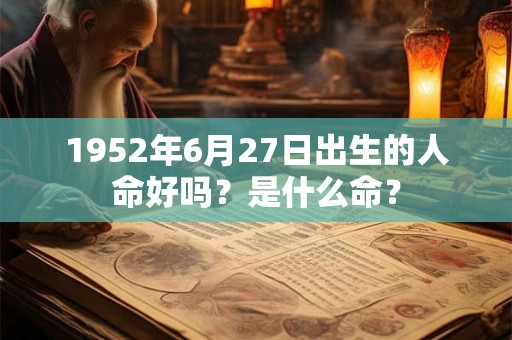 1952年6月27日出生的人命好吗？是什么命？
