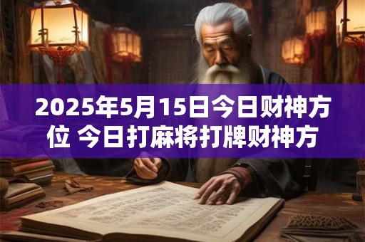 2025年5月15日今日财神方位 今日打麻将打牌财神方位！