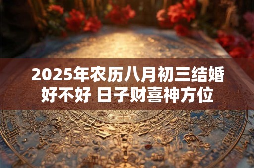 2025年农历八月初三结婚好不好 日子财喜神方位
