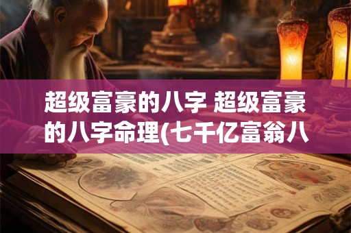 超级富豪的八字 超级富豪的八字命理(七千亿富翁八字特征)