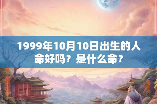 1999年10月10日出生的人命好吗？是什么命？