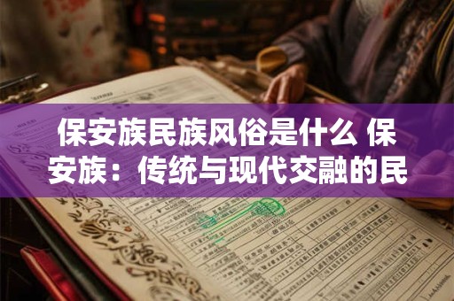 保安族民族风俗是什么 保安族：传统与现代交融的民族风情画