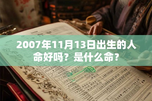2007年11月13日出生的人命好吗？是什么命？
