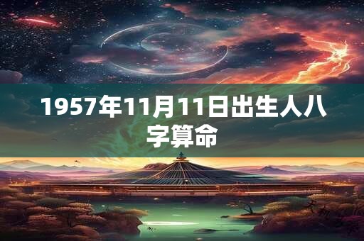 详细阅读:1957年11月11日出生人八字算命 1957年11月11日出生人八字算命