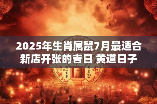 2025年生肖属鼠7月最适合新店开张的吉日 黄道日子查询