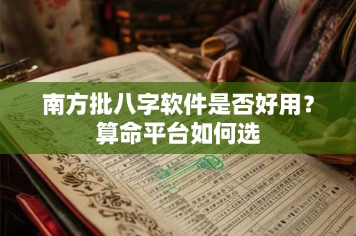 南方批八字软件是否好用？算命平台如何选