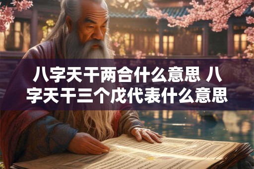 八字天干两合什么意思 八字天干三个戊代表什么意思