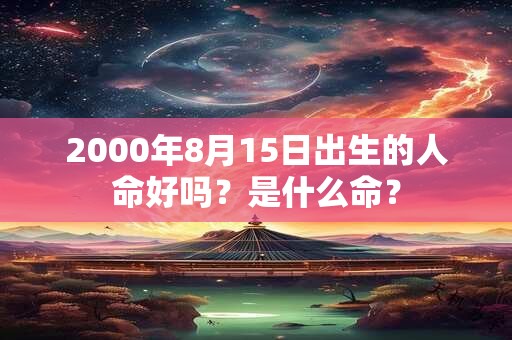 2000年8月15日出生的人命好吗？是什么命？