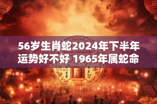 56岁生肖蛇2024年下半年运势好不好 1965年属蛇命主