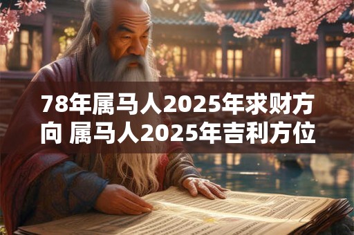 78年属马人2025年求财方向 属马人2025年吉利方位