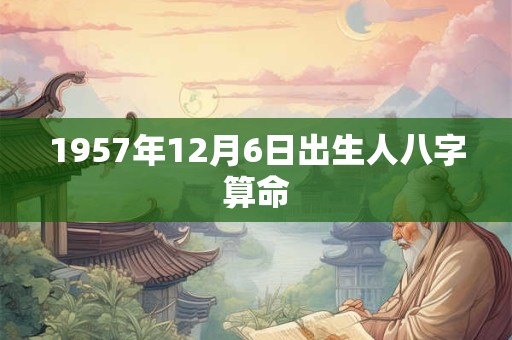 详细阅读:1957年12月6日出生人八字算命 1957年12月6日出生人八字算命