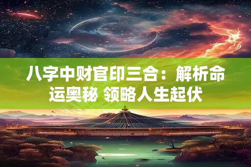 八字中财官印三合:解析命运奥秘 领略人生起伏 八字中财官印三合:解析命运奥秘 领略人生起伏