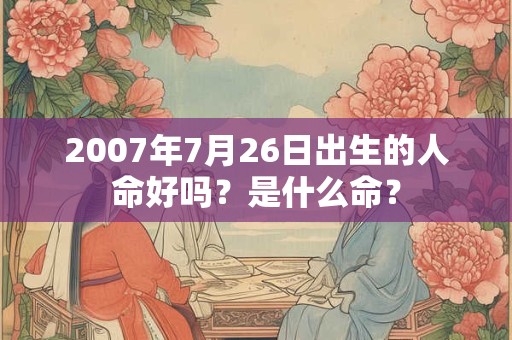2007年7月26日出生的人命好吗？是什么命？