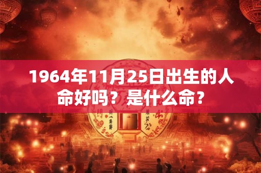 1964年11月25日出生的人命好吗？是什么命？