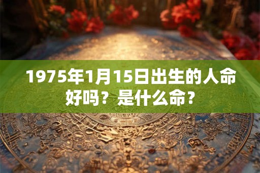 1975年1月15日出生的人命好吗？是什么命？