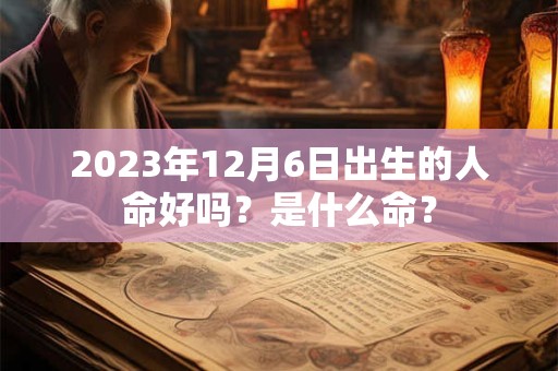 详细阅读:2023年12月6日出生的人命好吗?是什么命? 2023年12月6日出生的人命好吗?是什么命?