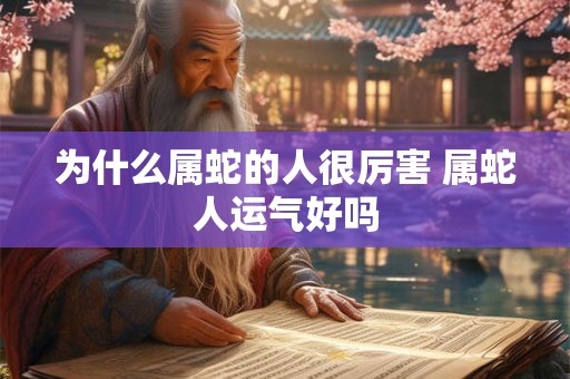 为什么属蛇的人很厉害 属蛇人运气好吗