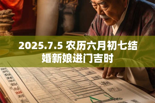 2025.7.5 农历六月初七结婚新娘进门吉时