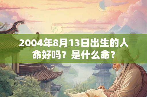 2004年8月13日出生的人命好吗？是什么命？