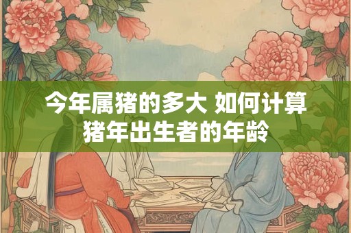 今年属猪的多大 如何计算猪年出生者的年龄