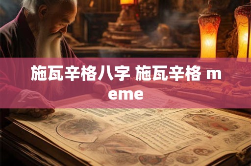 施瓦辛格八字 施瓦辛格 meme